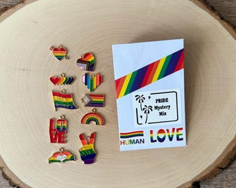 LGBTQ+ Pride MYSTERY Mix Knitting / Crochet Stitch Markers -set of 10