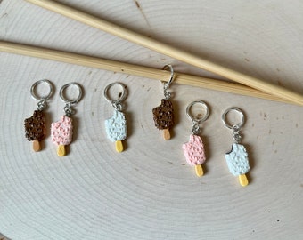 Resin Ice Cream Bars Knitting / Crochet Stitch Markers -set of 6
