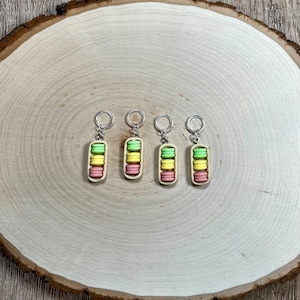 Macaroon stitch markers, knitting and crochet progress keepers. Set of 4