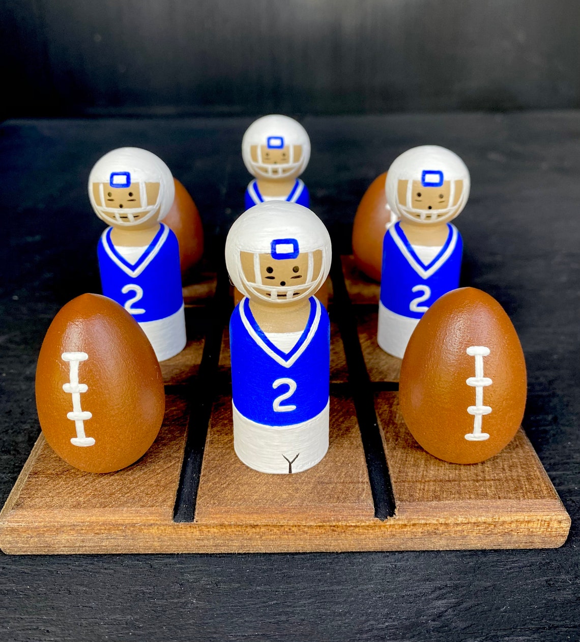 FOOTBALL TicTacToe Set cobalt blue & white Etsy