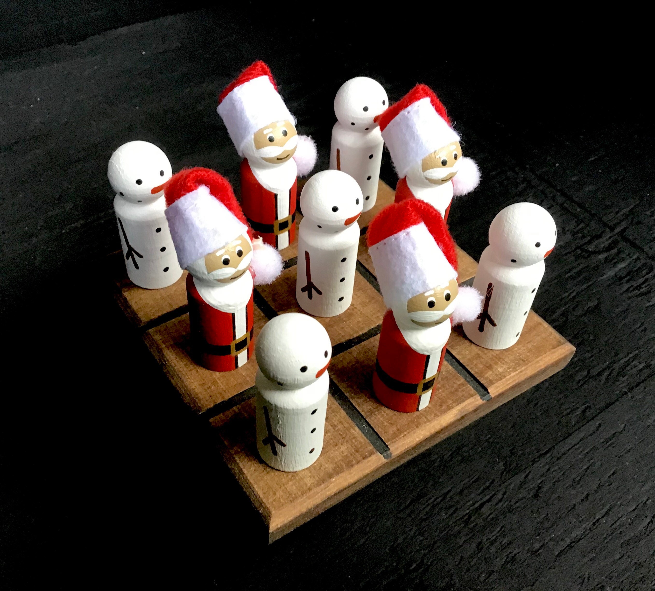 Miniature Set SANTA and SNOWMAN Tic-Tac-Toe | Etsy