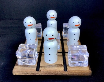 PEG SNOWMAN and ICE Tic-Tac-Toe Set