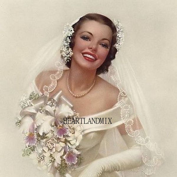 Vintage June Bride Digital Image Download Printable