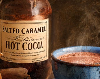 Salted Caramel Hot Chocolate Mix Recipe Digital Image Download Printable