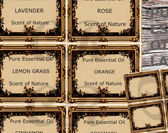Vintage Essential Oil Labels: Printable Wall Art (Digital Download)