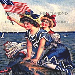 Vintage Juli 4th Baden Schönheiten wehende Flagge Digital Download druckbare Wandkunst