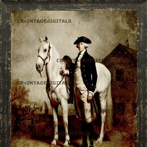 Primitive Colonial George Washington Design Digital Download image 1
