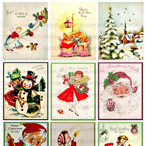 Vintage Christmas Retro Gift Tags Digital Download Printable Image ...