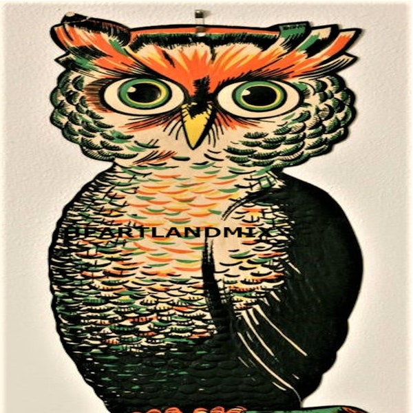 Vintage Halloween OWL Die Cut Digital Download Printable