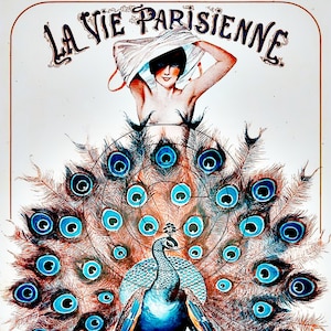 Illustration de femme art déco vintage français paon des années 1920 image numérique art déco