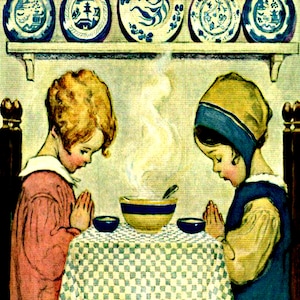 Vintage Kinder beten Jessie Wilcox Smith Illustration Wandkunst Download druckbares Bild Antik Vintage Digital