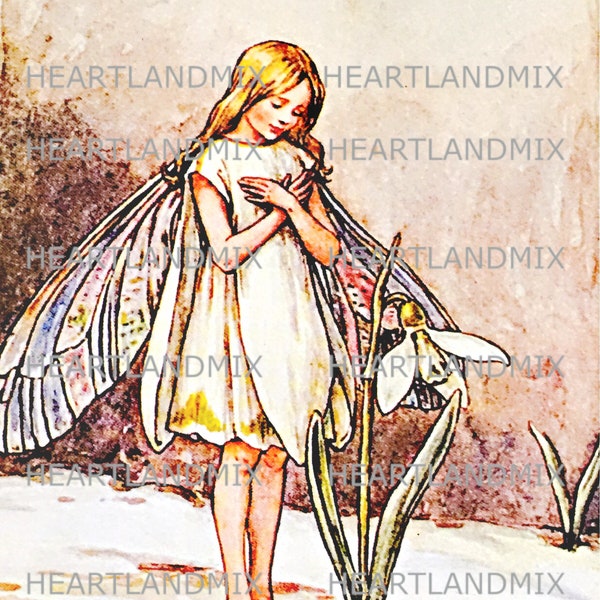 Vintage Snowdrop Fairy Digital Image Download Printable