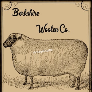 Vintage Bauernhaus Berkshire Wolle Co. Schaf Dekor digitale Grafik Bild digitaler Download druckbare