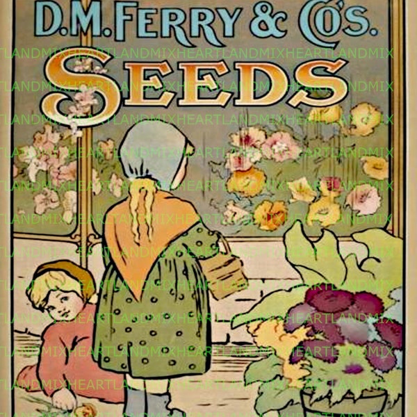 Vintage Seed Packet Catalog Wall Art Digital Image Download Printable