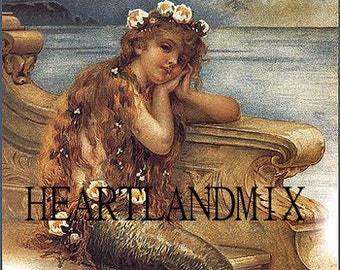 Mermaid Victorian Wall Art Image Download Printable