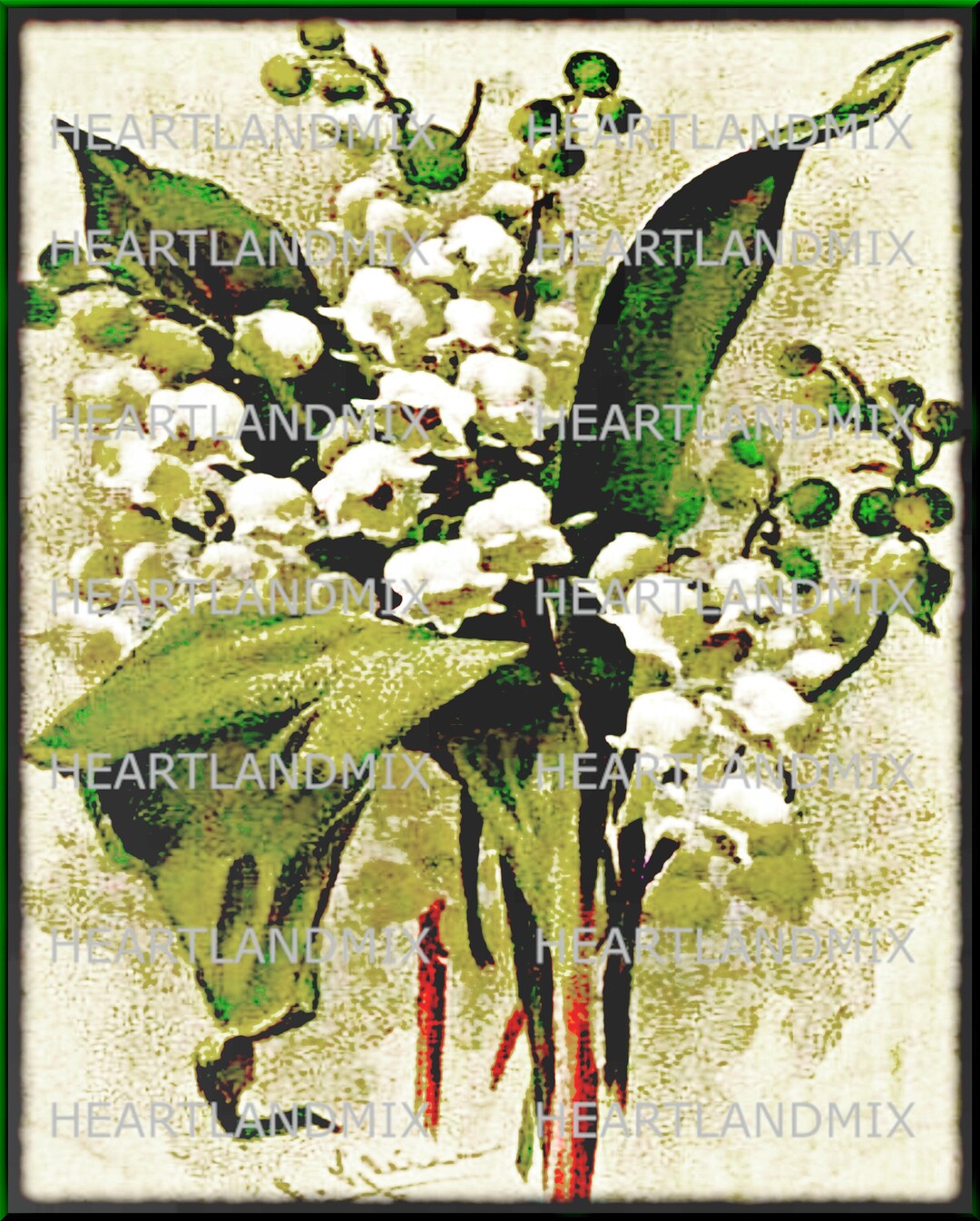 Antique Vintage Floral Lily of the Valley Digital Image Illustration ...