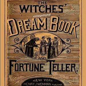 Vintage Witches Fortune Teller and Dream Book Image Digital Download Printable