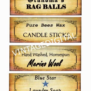 Vintage Pantry Labels: Dry Goods Art Printable (Digital Download)