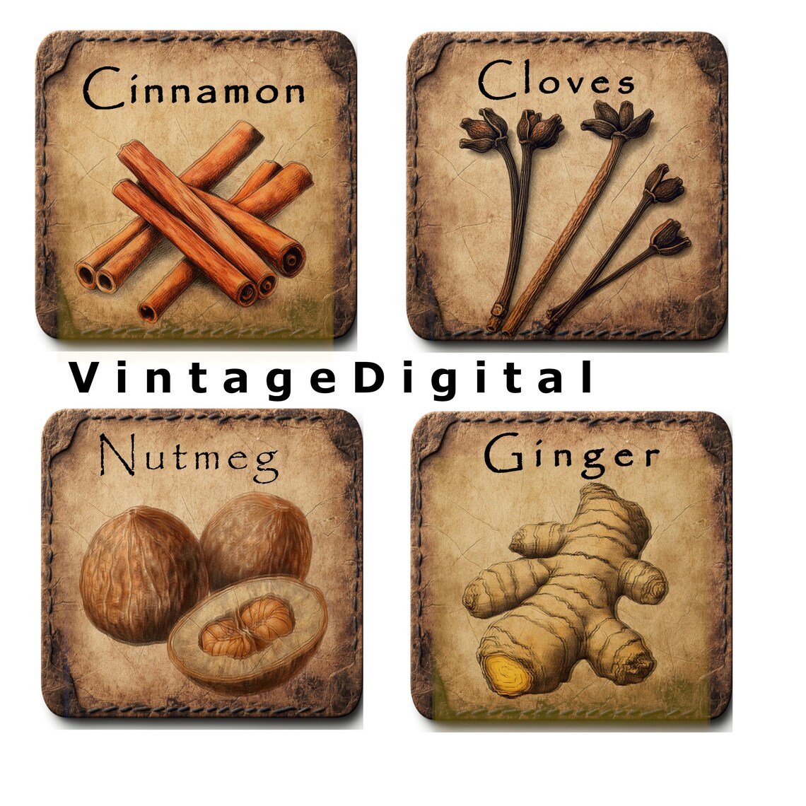 Vintage Farmhouse Primitive Herbal Tags/labels Download Printable ...