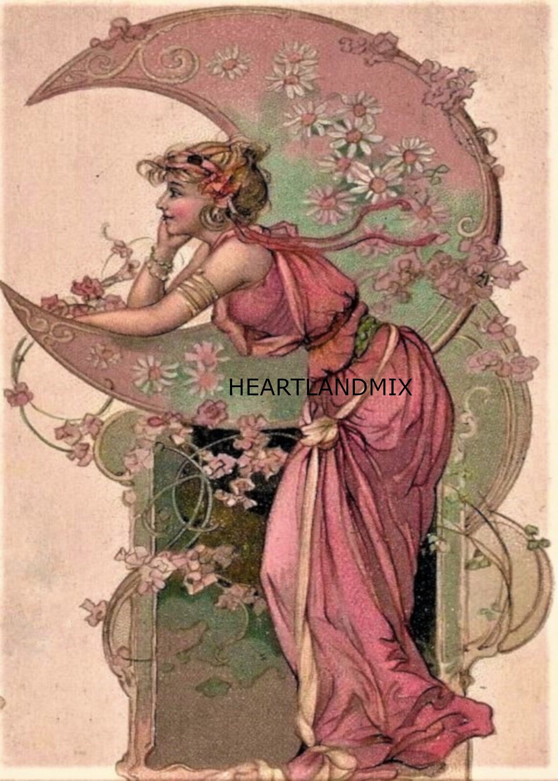 Vintage Woman Art Deco Era Digital Wall Art Image Download - Etsy