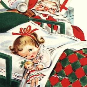 Cute VINTAGE Christmas SANTA CLAUS Image Digital Download Printable