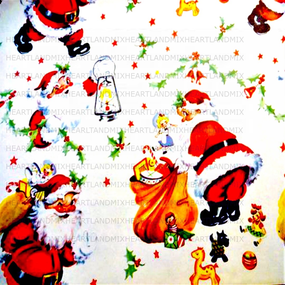 Christmas Vintage Santa's Toy Bag Digital Download Printable Image - Etsy