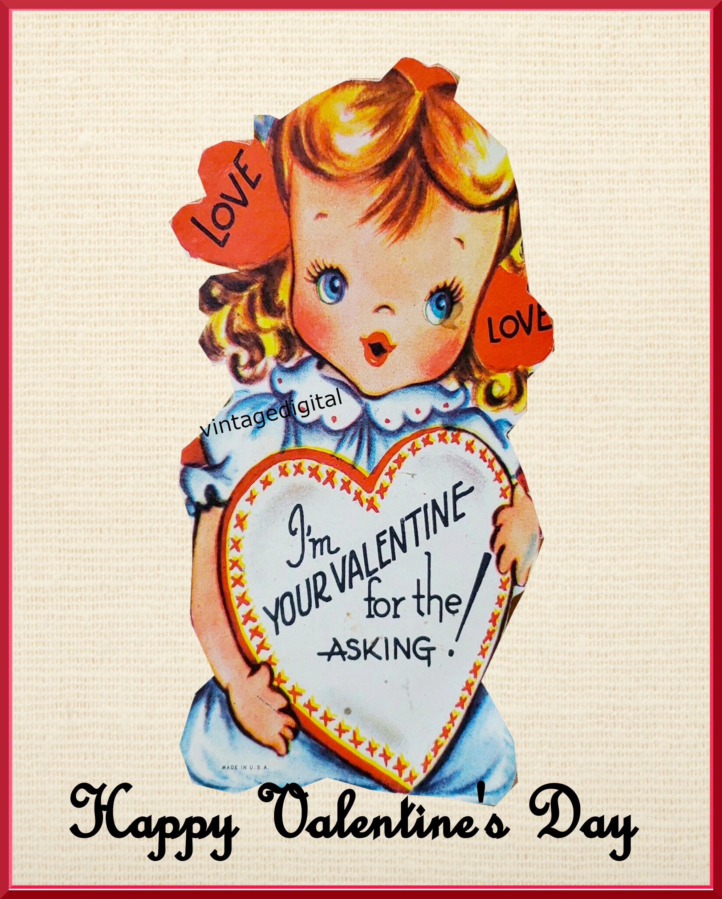 Free Happy Valentines Day Valentines Day Card Retro Background Vintage ...