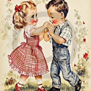 Vintage Young Children Digital Image Download Printable Cards/Tags/Logos/Labels/Transfers