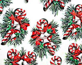 Candy Cane Vintage Christmas Paper Wallpaper Digital Image Download Printable