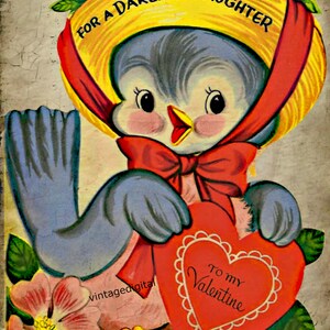 Vintage Valentine Daughter Blue Bird  Download Art Graphic Image printable valentine
