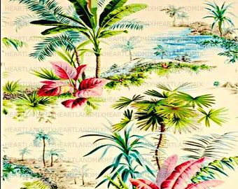 vintage Tropical Wallpaper vintage Image numérique Télécharger Imprimable