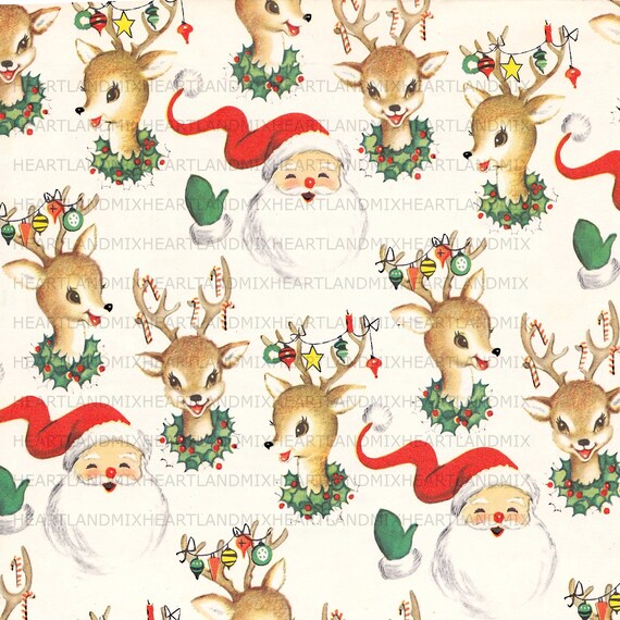 Santa And Reindeer Wallpaper