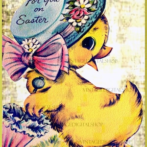 Vintage Osterente digitales Bild Postkarte Instant Download Printable
