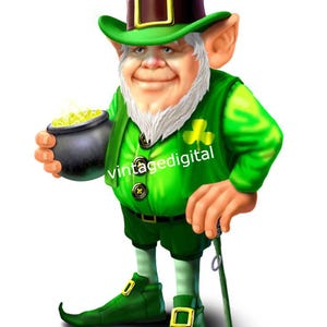 St. Patricks Day Leprechaun Digital Image Instant Download Printable Clip Art