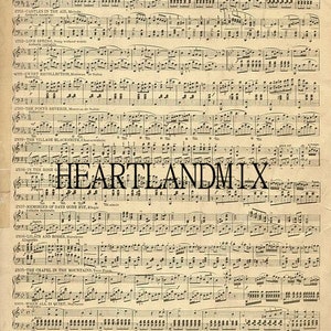 Vintage Sheet Music Digital Image Download Printable image 1