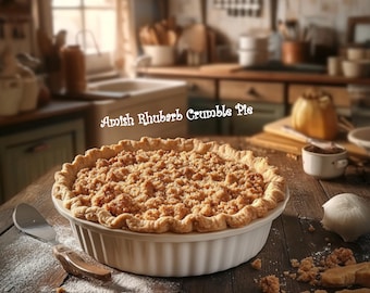 Amish Rhabarber Crumble Pie Rezept Digitaler Download Printable