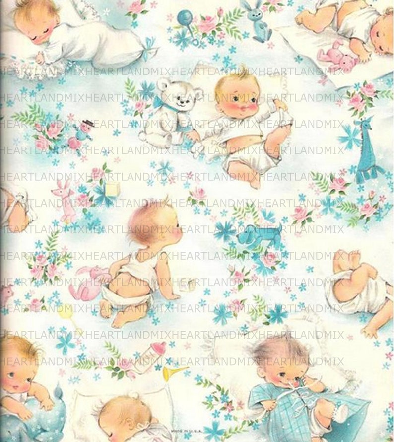 Baby Shower Wrapping Paper Digital Image Download Printable - Etsy