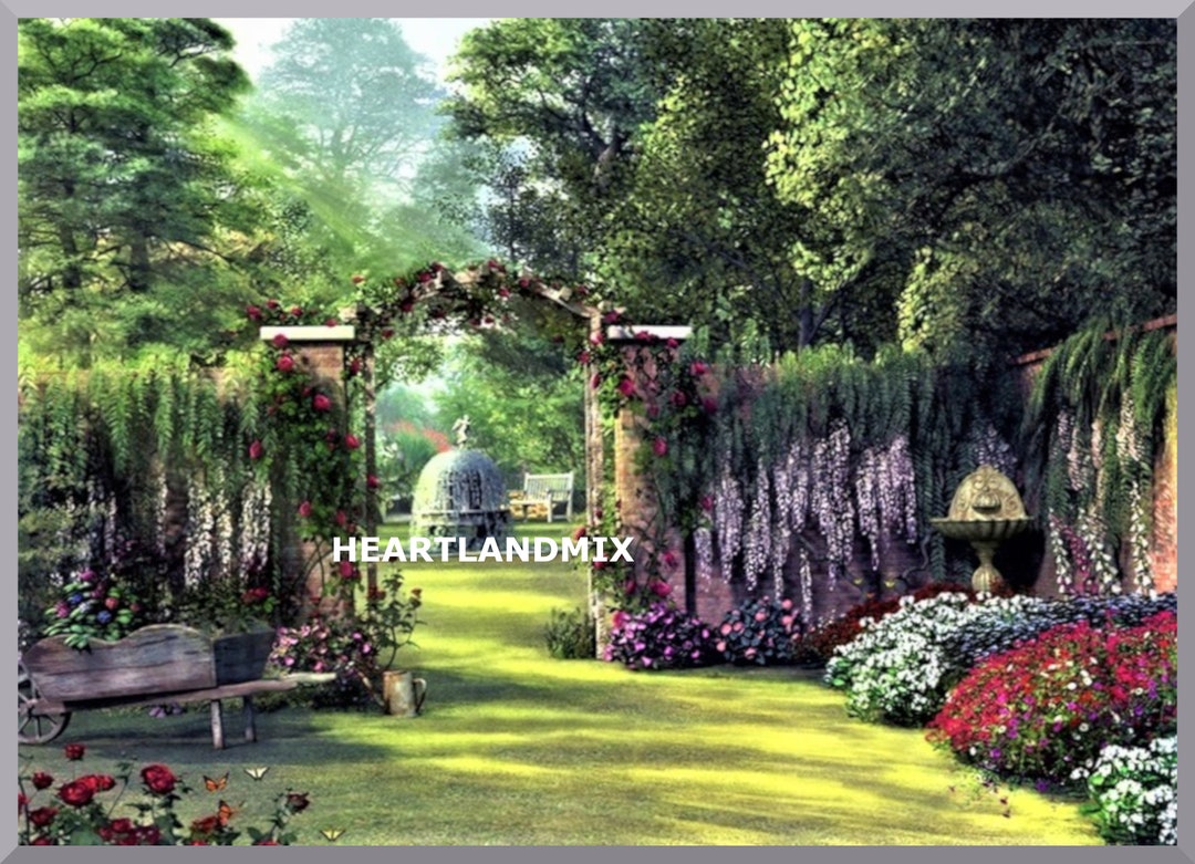 Vintage Victorian Garden Wall Art Digital Image Download Printable Art