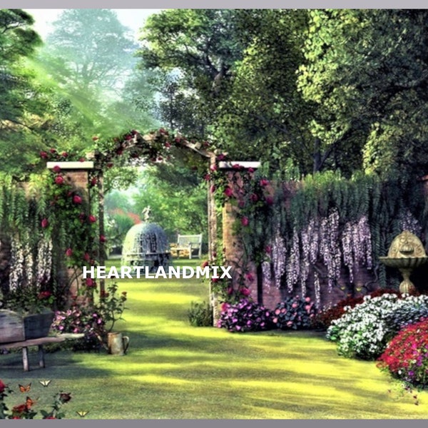 Vintage Victorian Garden Wall Art Digital Image Download printable art
