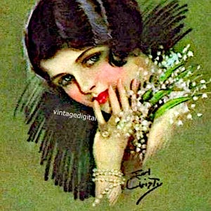 Digitale afbeelding vrouw jaren 1920 download afdrukbare art deco