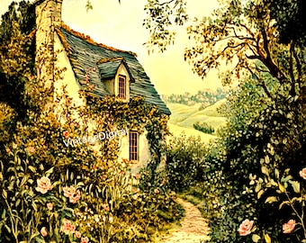 Vintage Victorian Floral Cottage Digital Download Printable image