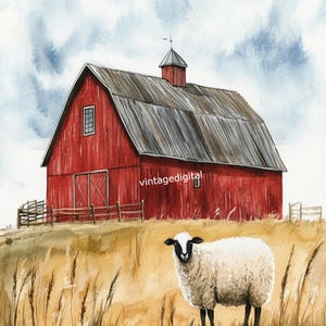 Decoupage Rice Paper, A4 Red Barn Sheep Decoupage Paper, Decorative ...