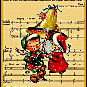 Partitions de Noël vintage en téléchargement numérique, image imprimable, découpage, scrapbooking, page de journal, clipart, art mural
