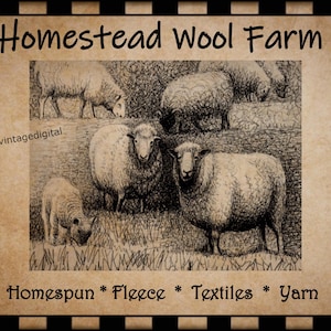 Vintage Primitive Bauernhaus Schaf Wolle Farm digitaler Download druckbare Wand Kunst/Decoupage/Scrapbooking/Journal Seite/Clip Art