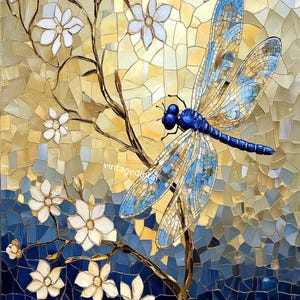 Blue Dragonfly Decoupage Rice Paper: A4 DIY Crafting