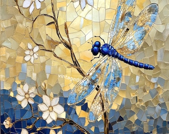 Blue Dragonfly Decoupage Rice Paper: A4 DIY Crafting