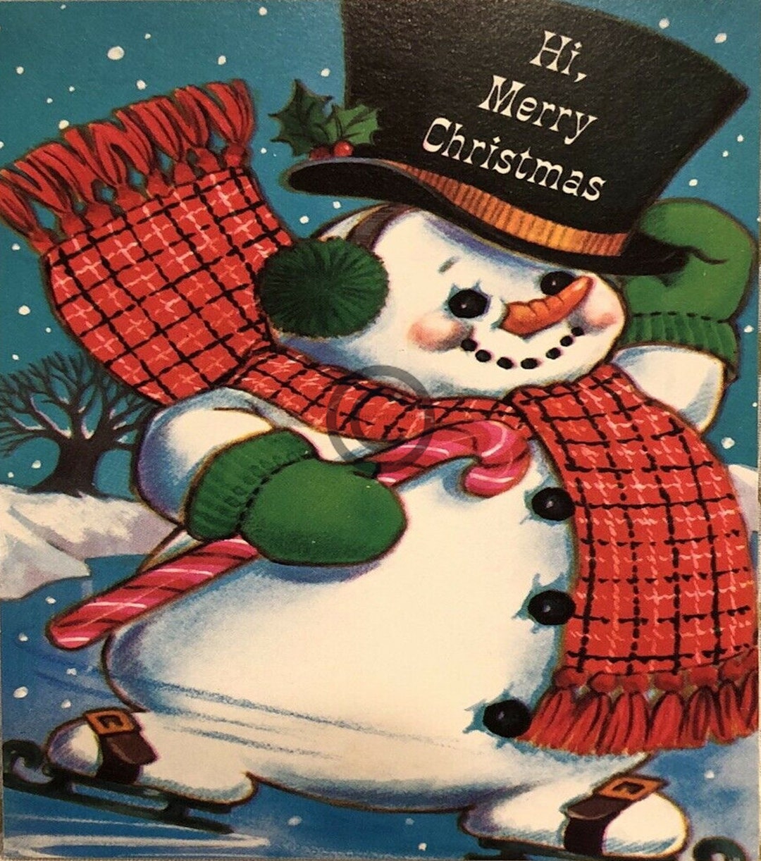 Vintage Merry Christmas Snowman Image Cards/tags/transfers/labels/logos ...