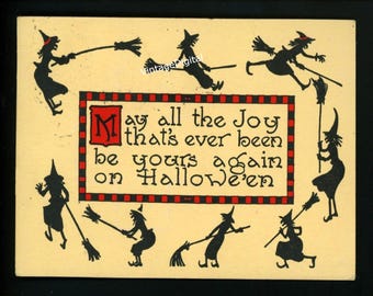 Vintage Witches Verse Post Card Digital Image Download Printable