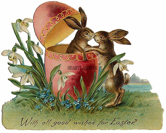 Vintage Easter Postcards Download Printable Art Image | Etsy