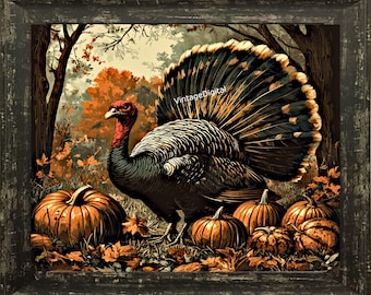 Digital Download File THANKSGIVING Digital Image File Turkey Pie 1910s ...
